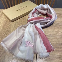 Sciarpa Burberry classica in cashmere con motivo tartan e ricamo cavallo 100 x 200