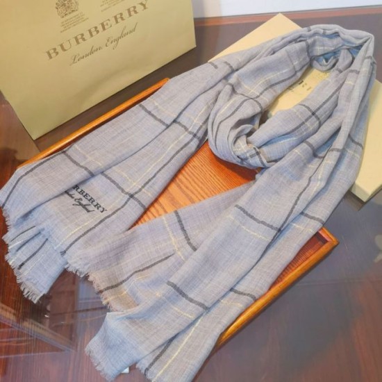 Replica Sciarpa Burberry in filato lurex color block in cashmere con motivo tartan 90 x 200