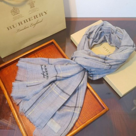 Replica Sciarpa Burberry in filato lurex color block in cashmere con motivo tartan 90 x 200