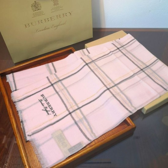 Replica Sciarpa Burberry in filato lurex color block in cashmere con motivo tartan 90 x 200