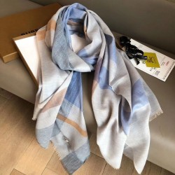 Sciarpa Burberry classica in cashmere con motivo tartan e ricamo cavallo 100 x 200