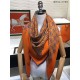Replica Hermes divertente scialle di seta cashmere testa di cavallo 140 arancione