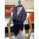 Replica Scialle Hermes Fun Horsehead cashmere seta 140 Blu navy