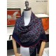 Replica Scialle Hermes Fun Horsehead cashmere seta 140 Blu navy