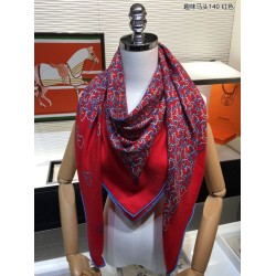 Hermes divertente scialle di seta cashmere testa di cavallo 140 rosso