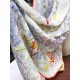 Replica Hermes fiore ala broccato cashmere seta Scialle 140 Bianco