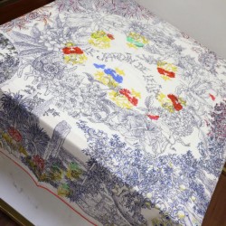 Hermes fiore ala broccato cashmere seta Scialle 140 Bianco Hermes fiore ala broccato cashmere seta Scialle 140 Bianco