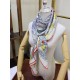 Replica Hermes fiore ala broccato cashmere seta Scialle 140 Bianco