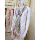 Replica Hermes fiore ala broccato cashmere seta Scialle 140 Bianco