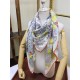 Replica Hermes fiore ala broccato cashmere seta Scialle 140 Bianco