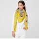 Replica Scialle quadrato di seta cashmere esteso Hermes 140cm Giallo