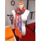 Replica Scialle quadrato Hermes seta cashmere esteso 140 cm Arancione