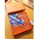 Replica Scialle quadrato Hermes seta cashmere esteso 140 cm Arancione