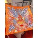 Replica Scialle quadrato Hermes seta cashmere esteso 140 cm Arancione