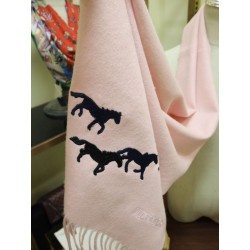 Sciarpa in cashmere Hermes Wide Horses 32 x 180 Rosa