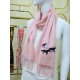 Replica Sciarpa in cashmere Hermes Wide Horses 32 x 180 Rosa