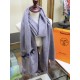 Replica Sciarpa in cashmere Hermes Wide Horses 32 x 180 Grigio