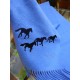 Replica Sciarpa in cashmere Hermes Wide Horses 32 x 180 blu