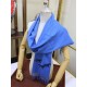 Replica Sciarpa in cashmere Hermes Wide Horses 32 x 180 blu