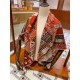 Replica Scialle quadrato Hermes Cashmere seta 140 Arancio