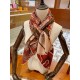Replica Scialle quadrato Hermes Cashmere seta 140 Arancio