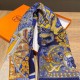 Replica Scialle quadrato Hermes Cashmere Seta 140 Blu