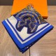 Replica Scialle quadrato Hermes Cashmere Seta 140 Blu