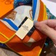Replica Scialle quadrato Hermes Cashmere Seta 140 Arancio