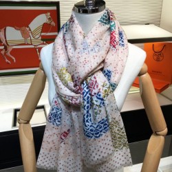 Sciarpa in cashmere con cavallo Hermes Pop Style 110 x 200 rosa
