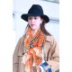 Replica Sciarpa in cashmere con cavallo Hermes Pop Style 110 x 200 arancione