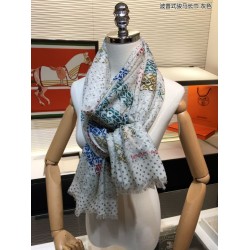 Sciarpa in cashmere con cavallo Hermes Pop Style 110 x 200 grigia