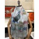 Replica Sciarpa in cashmere con cavallo Hermes Pop Style 110 x 200 grigia