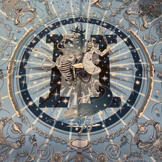 Replica Sciarpa quadrata in seta bifacciale Hermes 90 cm
