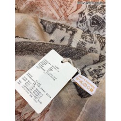 Sciarpa in cashmere Hermes City of Horses 110 x 200 cachi