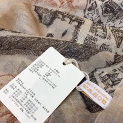 Sciarpa in cashmere Hermes City of Horses 110 x 200 cachi