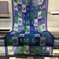 Hermes Carriage Solitaire Cashmere Scialle 110 x 200 Blu
