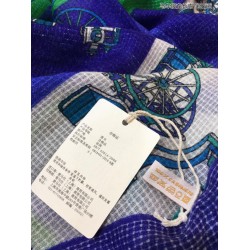 Hermes Carriage Solitaire Cashmere Scialle 110 x 200 Blu