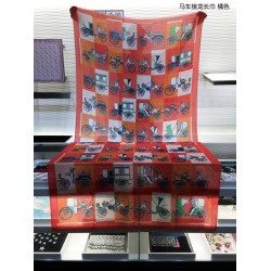 Hermes Carriage Solitaire Cashmere Scialle 110 x 200 Arancione