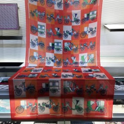 Hermes Carriage Solitaire Cashmere Scialle 110 x 200 Arancione