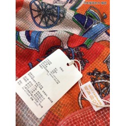 Hermes Carriage Solitaire Cashmere Scialle 110 x 200 Arancione