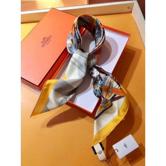 Replica Hermes Leap over Cavalcado Silk Square Foulard 90cm Giallo